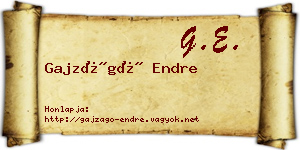 Gajzágó Endre névjegykártya